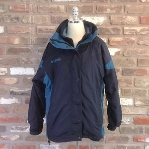 COLUMBIA BUGABOO Navy Teal 3 N 1 Waterproof Interchangeable Jacket S